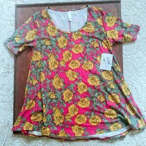 NWT 3/$40 LuLaRoe Perfect T Pink Floral S